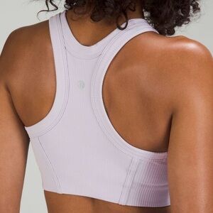 LULULEMON ribbed NULU high neck yoga bra lavender color size 4 NWT